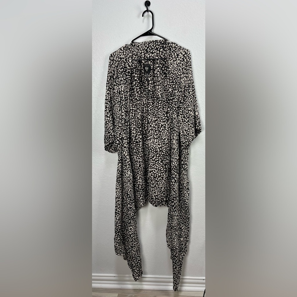 Billabong Teal M/L Brown Floral Long Jacket Beach Cover Up Open Front TC0578